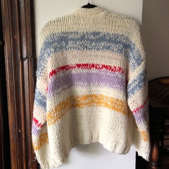 NWOT Anthropologie Grazia Chunky Striped Cardigan Sweater Size XS/S - Picture 10 of 15